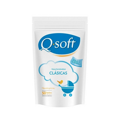 Q-SOFT TOALLITAS HÚMEDAS CLÁSICAS PARA BEBÉS X 50 UNIDADES (7790773086068)