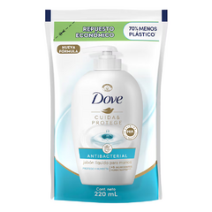 DOVE JABÓN LÍQUIDO PARA LAS MANOS ANTIBACTERIAL REPUESTO X 220ML (7791293046150)