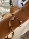 Pulsera para charms con corazon en pave