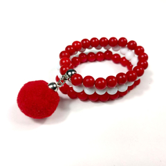 Trio Pulseira Escolar Vermelho Branco - Menina de Laço - Maior loja de acessórios infantis há 15 anos colorindo e enfeitando meninas!