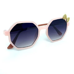 Óculos Hexagonal Acetato Nude Escuro Lacinho UVA 400 - comprar online