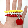 Trio Pulseira Escolar Vermelho Amarelo Branco