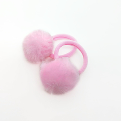 Par Elastico Mini Pompom Rosa Claro