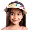 Viseira Infantil de Palha Pompom Colorido - comprar online