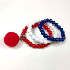 Trio Pulseira Escolar Vermelho Marinho Branco - comprar online