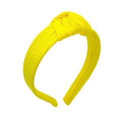 Tiara Turbante Nó Malha Amarelo