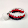 Trio Pulseira Escolar Branco Vermelho Preto