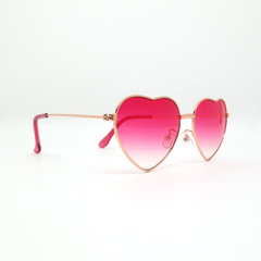 Óculos Coração Metal Dourado Degradê UVA400 - comprar online