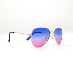 Óculos Aviador Metal Dourado Degradê UVA400 - comprar online
