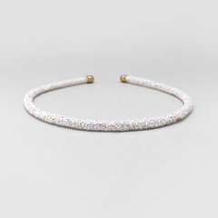 Tiara Slim Glitter Branco - comprar online