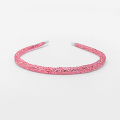 Tiara Slim Glitter Rosa Claro - comprar online