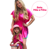 Saída De Praia Mãe E Filha / Bata Pompom Nuvem