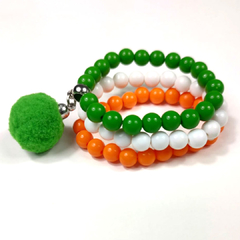 Trio Pulseira Escolar Verde Laranja Branco - comprar online