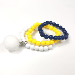 Trio Pulseira Escolar Branco Marinho Amarelo - comprar online