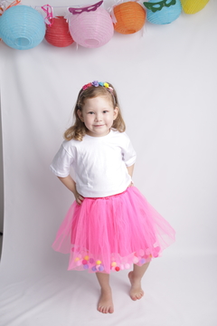 Saia Branca de Neve Tutu Pompom - comprar online