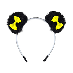 Tiara Pompom Laço Amarelo