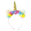 Tiara Unicórnio Pompom Candy com Pisca Pisca