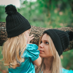 Gorro de Inverno Mãe e Filha Rosa Vintage - comprar online