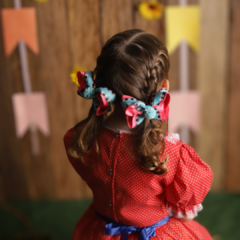 Laço Mariana Xadrez Preto Pompom - Menina de Laço - Maior loja de acessórios infantis há 15 anos colorindo e enfeitando meninas!