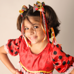 Laço Mariana Junino Xadrez Florido - Menina de Laço - Maior loja de acessórios infantis há 15 anos colorindo e enfeitando meninas!