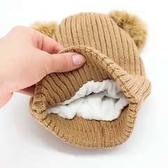 Gorro de Inverno Infantil Gatinho Pompom Caramelo - comprar online