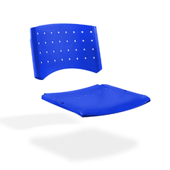 Asiento y respaldo de plástico para sillas apilables color azul