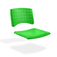 Asiento y respaldo de plástico para sillas apilables color verde