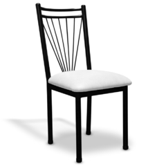 silla de caño tapizado blanco