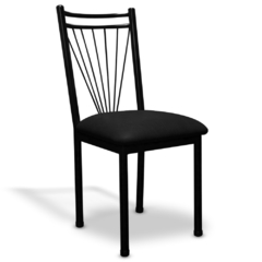 silla de caño tapizado negro