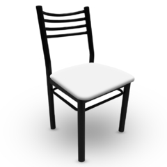 silla de caño reforzado tapizada color blanco