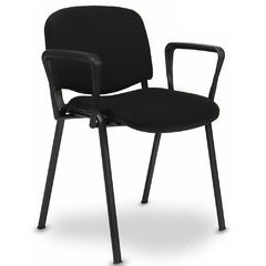 sillas de oficina fija con apoya brazos negra