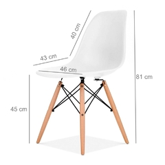 medidas de sillas eames blanca