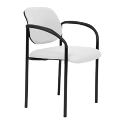 sillas fija de escritorio con apoya brazos color blanca