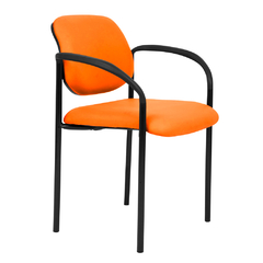 sillas fija de escritorio con apoya brazos color naranja