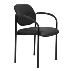 sillas fija de escritorio con apoya brazos color negra