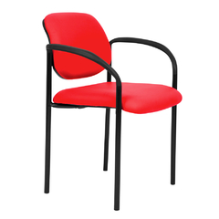 sillas fija de escritorio con apoya brazos color rojo