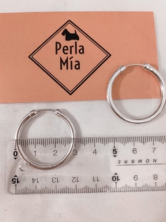 Argollas infladas de plata de 3,2 cm Par - tienda online