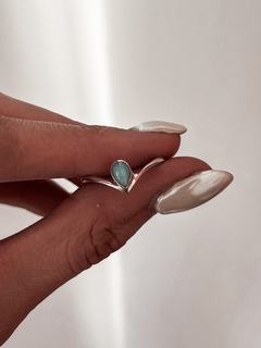 Anillo Plata Piedra Larimar