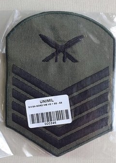 Insígnia de Braço Bordada Verde Musgo Primeiro-Sargento (1SG) Marinha do Brasil