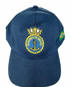 Boné Civil Brim Azul Bordado Fivela Marinha do Brasil - Unimil Uniformes Militares