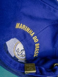 Boné Civil Brim Azul Bordado Fivela Marinha do Brasil - Unimil Uniformes Militares