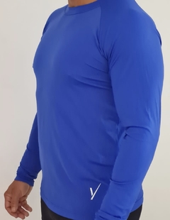Camisa Masculina Manga Longa Azul Estelar - comprar online