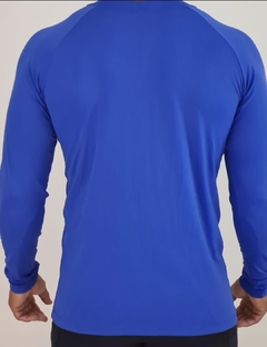 Camisa Masculina Manga Longa Azul Estelar na internet