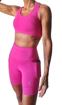 Short | Tecido de Compressão Emana Super Pink - Evolution Sportswear