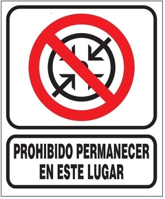 CARTEL ALTO IMPACTO 45 X 40 CM LINEA PROHIBICION 1006