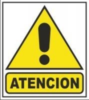 CARTEL ALTO IMPACTO  45 X 40 CM LINEA ADVERTENCIA 204