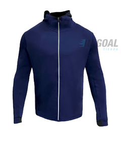 CAMPERA HOODIE TRAINING GOFRADO AZUL FLASH