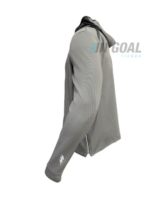 CAMPERA HOODIE TRAINING GOFRADO GRIS FLASH - comprar online