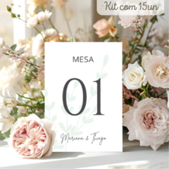 KIT COM 15 - PLAQUINHA NUMERO MESA CONVIDADOS