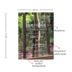 PLACA BEM-VINDOS CASAMENTO EM ACRÍLICO TRANSPARENTE - comprar online